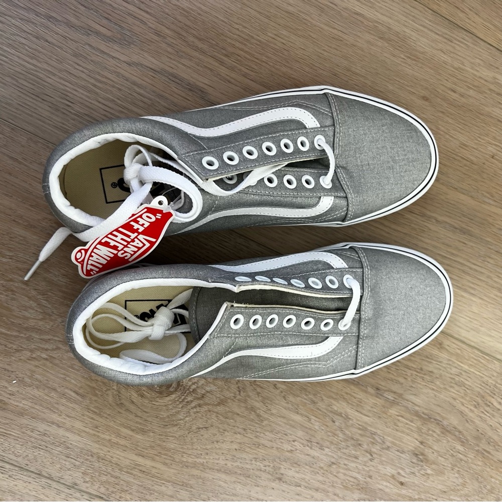 Vans Old Skool Silver/True White Sneakers -
Women's Size 10 / Men's 8.5 (NWT)